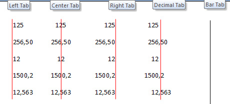 aliniere_tab pozitia tabulatorilor